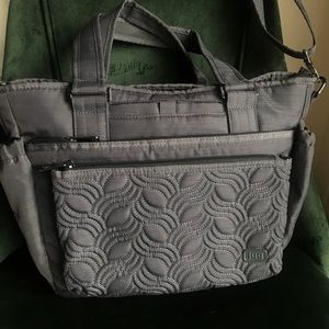 Lug Charter crossbody tote bag in brushed grey